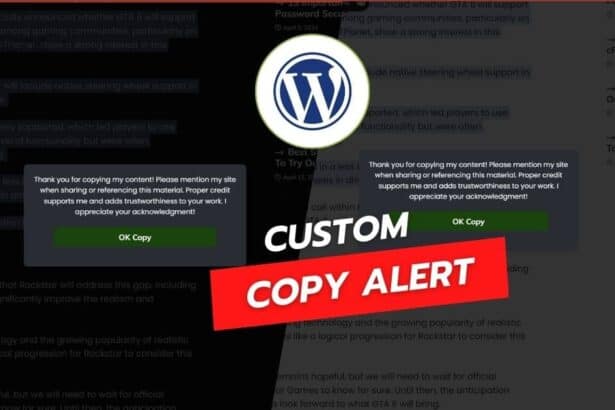 How To Add A Custom Copy Alert Script To Your Wordpress Site